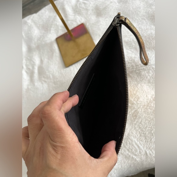 REBECCA MINKOFF Studded Glitter Metallic
Gold Kerry Pouch - Picture 5 of 7